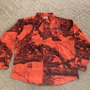 Keystone Light Orange Camo Flannel Mens L Brand New